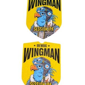 BrewDog Wingman Session IPA Beer Mats Coasters Set of 2 Bright Yellow Pub‎ Art